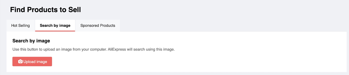 AliExpress dropshipping center: find products by images