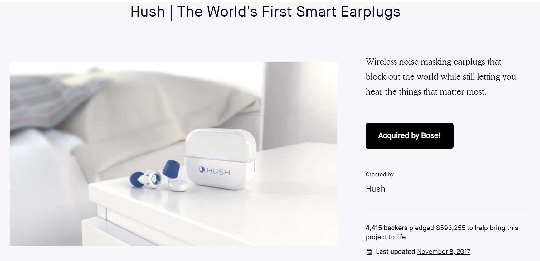 Hush Smart Earplugs using scarcity urgency
