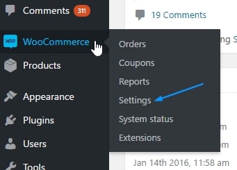 WooCommerce settings page