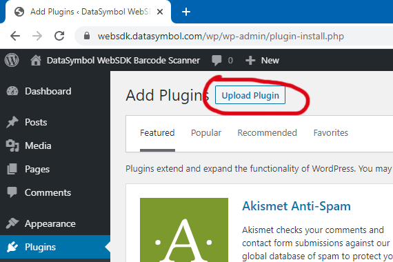 upload plugin