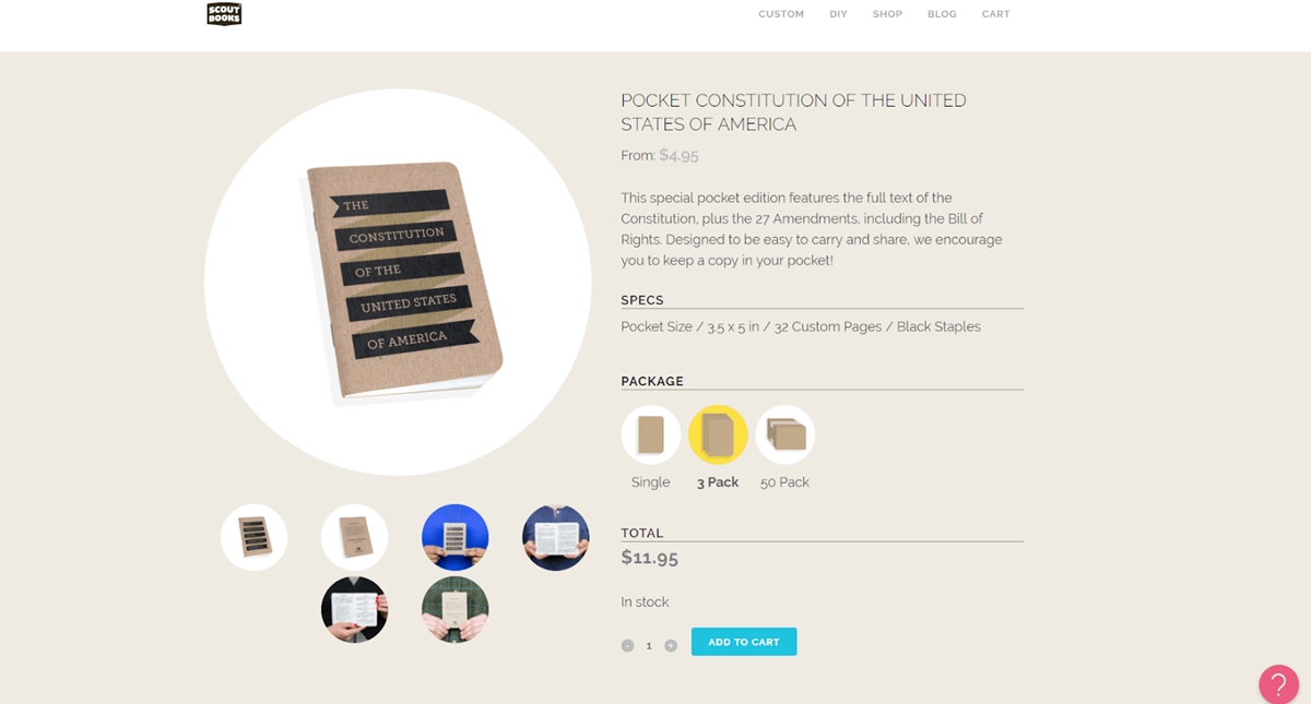 ecommerce copywriting example: ScoutBooks