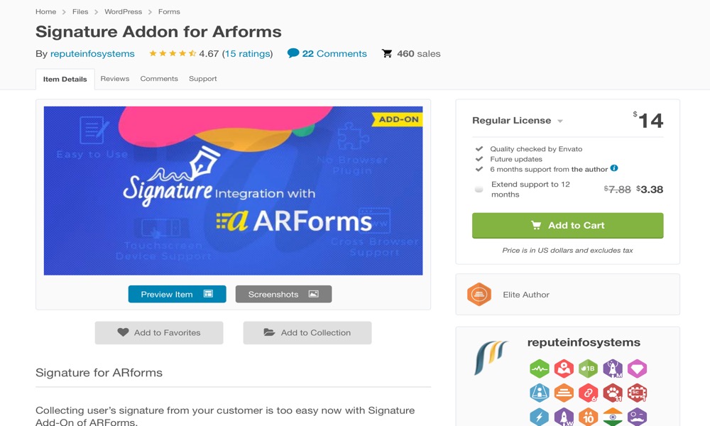 Signature Addon – ARForms WP Plugin