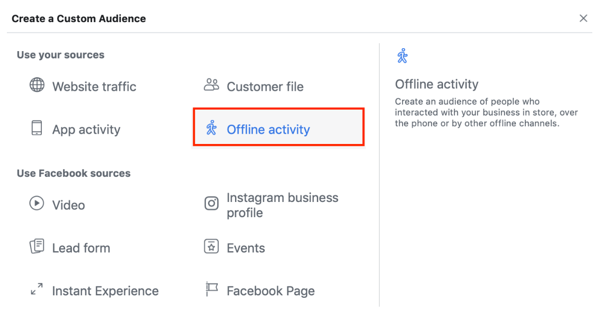 Facebook Advertising – Offline Activity