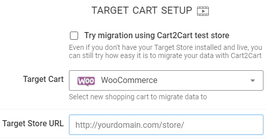 Set up the target cart