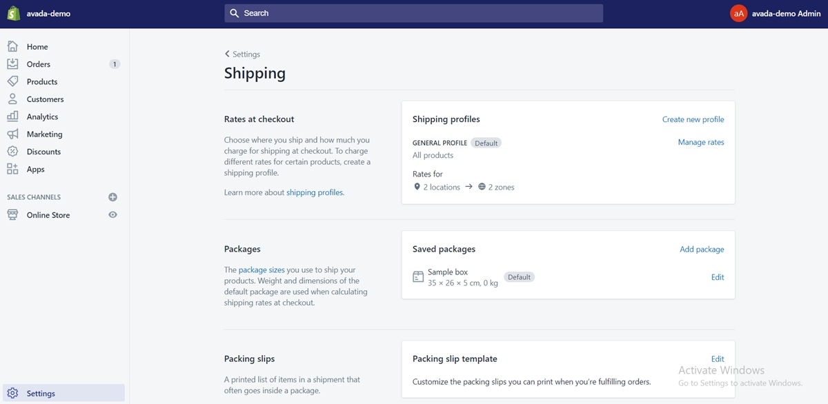 shopify shipping with flat rate usps