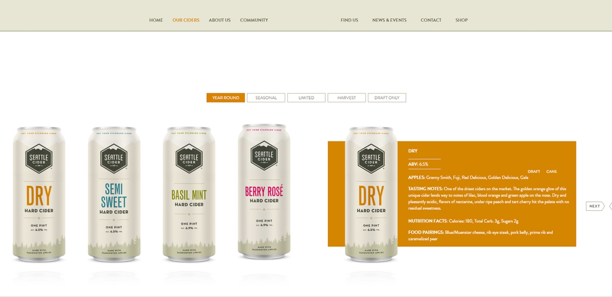 One-product Shopify store examples - Seattle Cider Co.