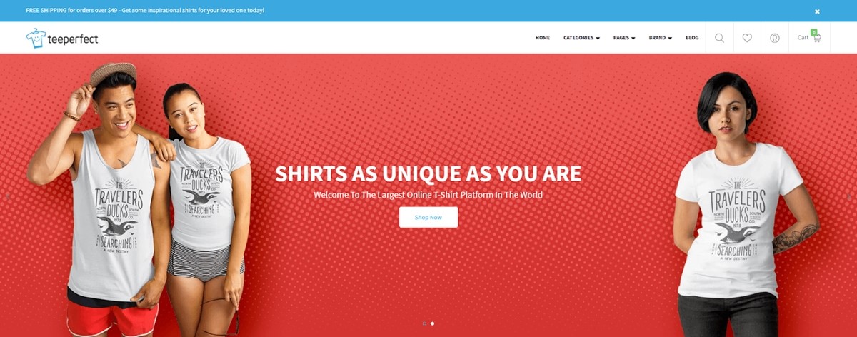 Best Shopify Themes/Templates - TeePerfect theme