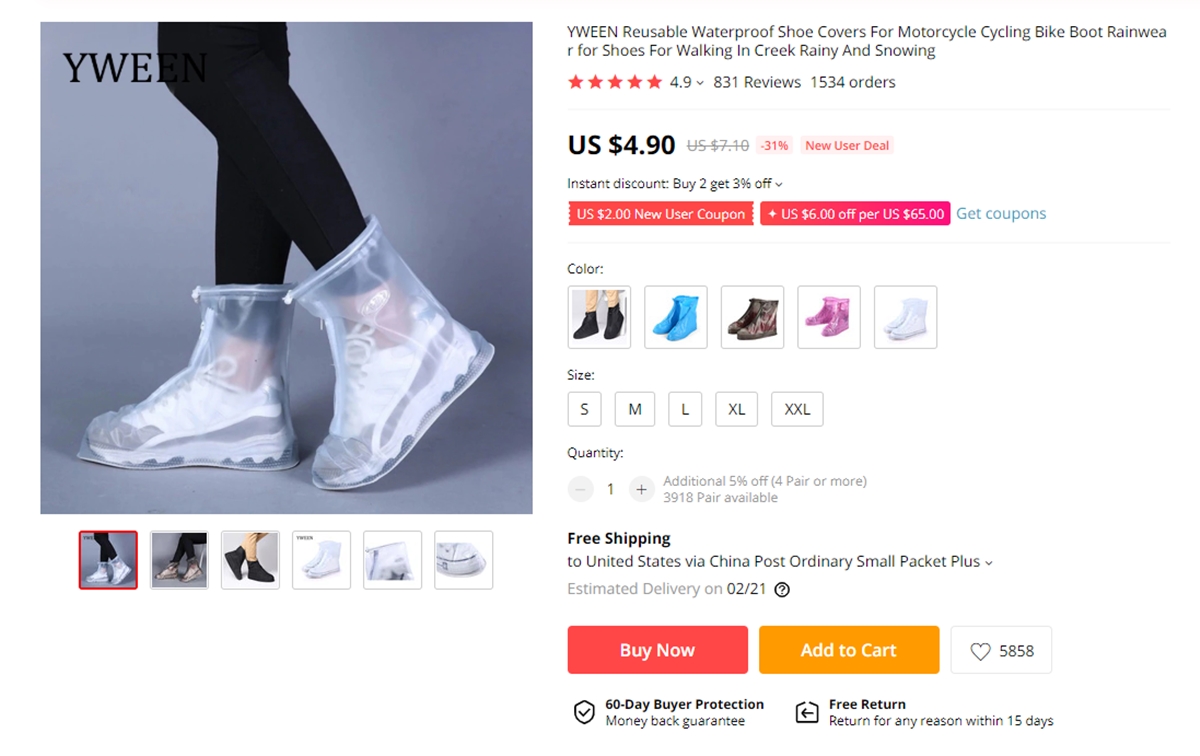 Best dropshipping lifestyle products: Waterproof Shoe Protectors