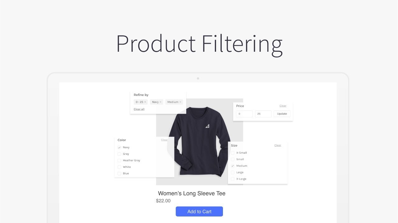 Custom facets in product filtering tool
