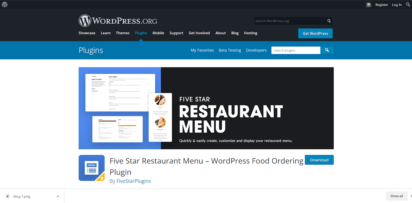 Five Star Restaurant Menu