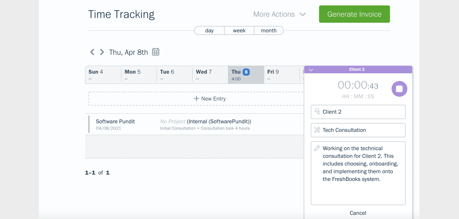 FreshBooks Time Tracking