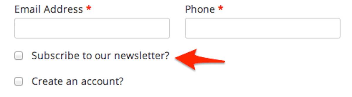 Subscribe Checkbox Label