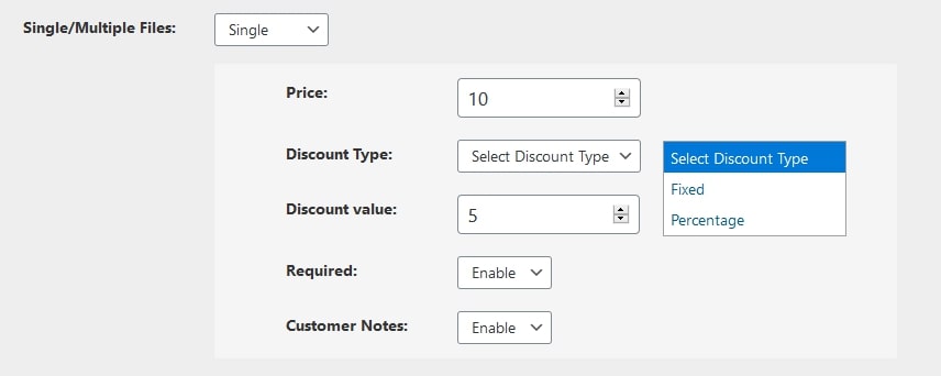 Deciding discount type