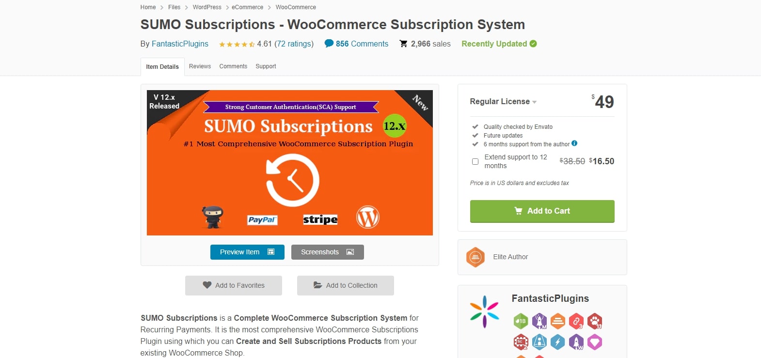 SUMO Subscriptions by Fantastic Plugins