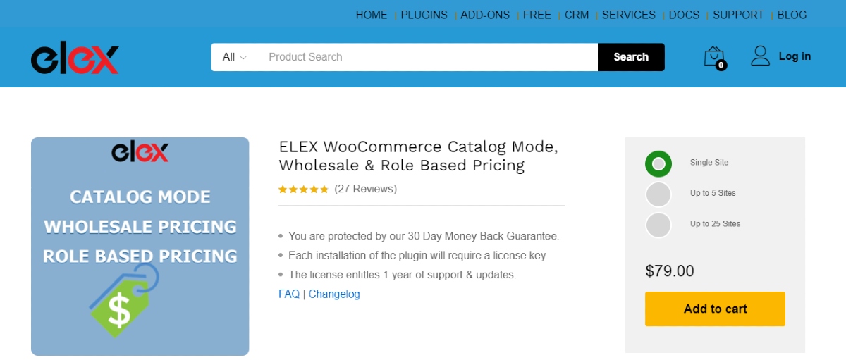 ELEX WooCommerce Catalog Mode, Wholesale & Role Based Pricing screenshot