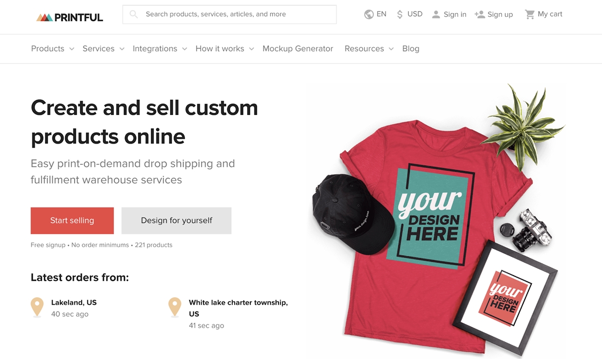 Best Shopify dropshipping apps - Printful