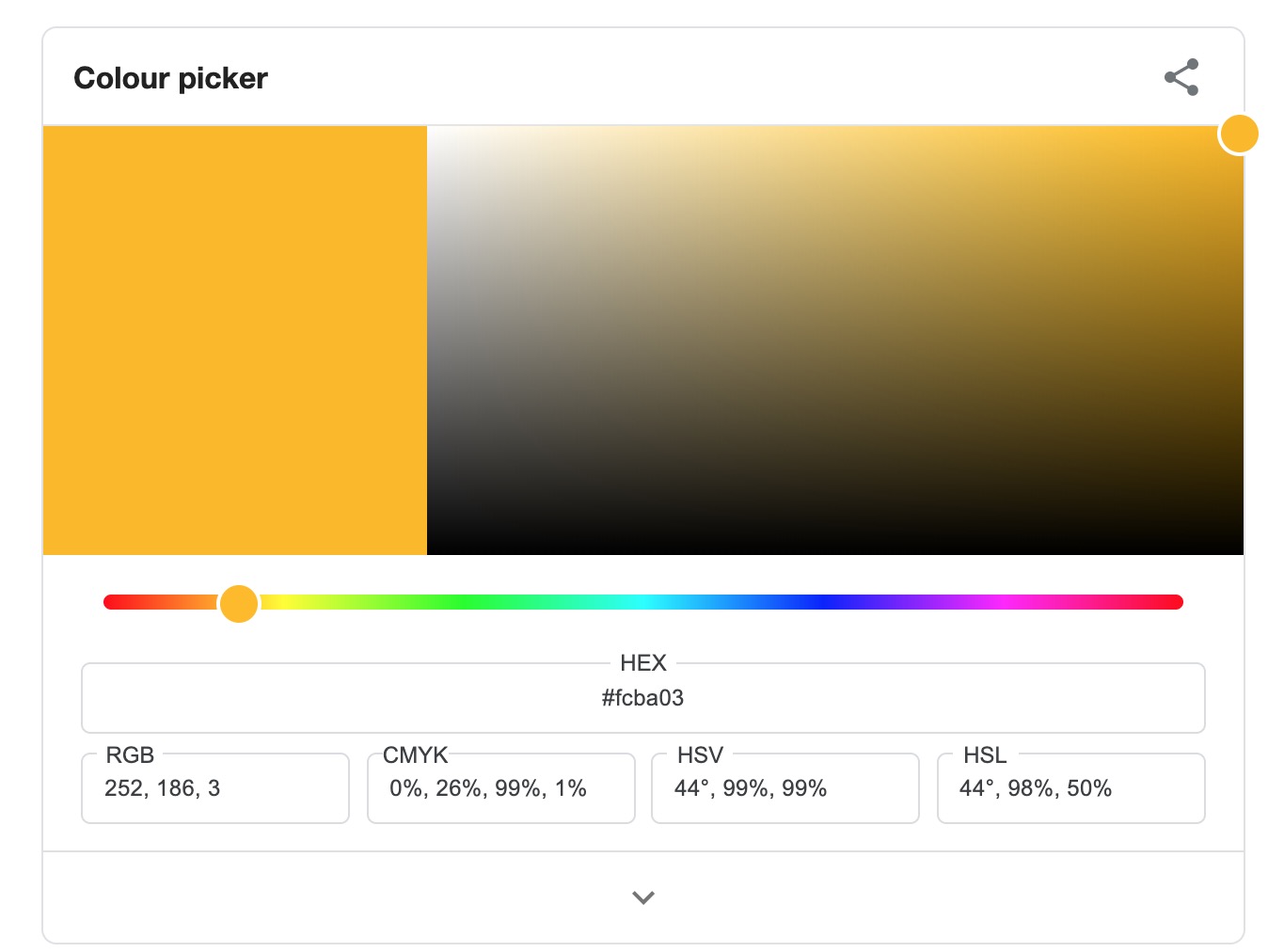 The color picker on Google