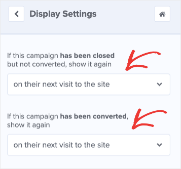 Then adjust your display settings for both converted and unconverted users on their next visit to the site to: