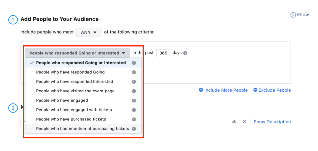Facebook Advertising – Add people to Audience