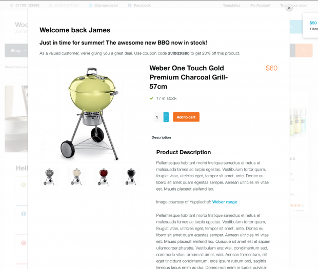 WooCommerce Splash Popup