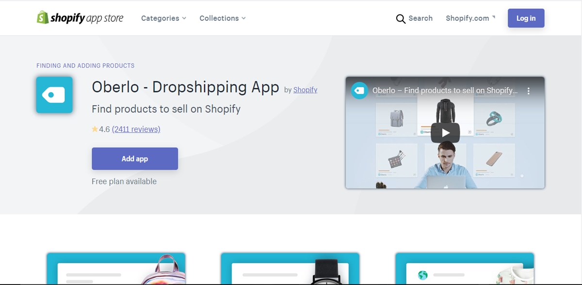 Step 1. Go to Oberlo in the Shopify App Store
