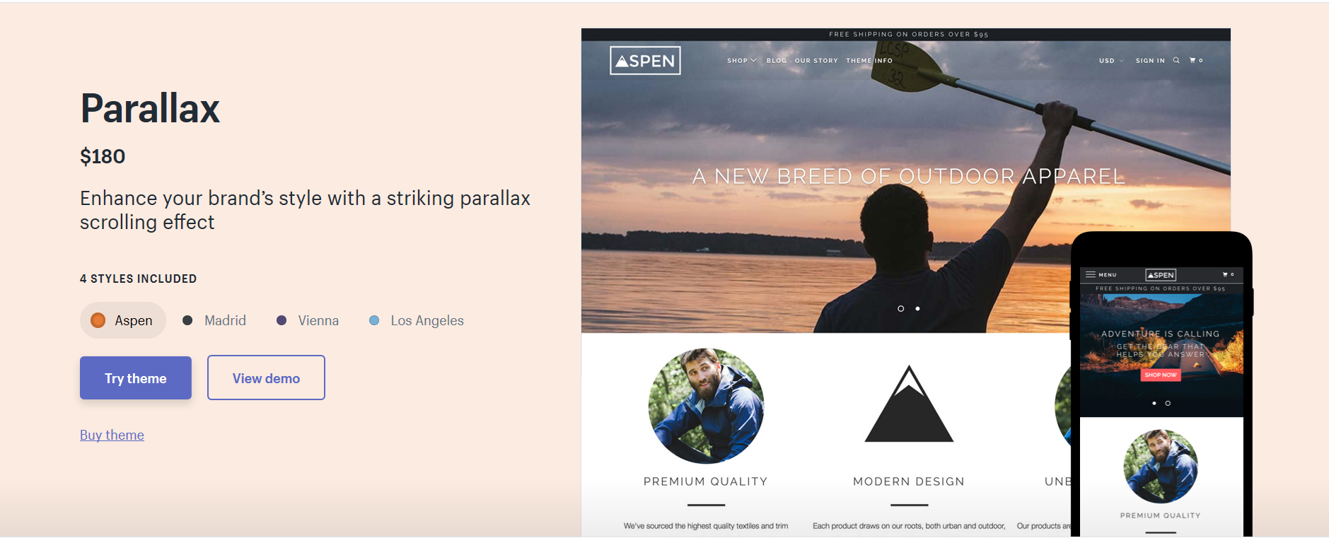 Aspen - Parallax Shopify Theme