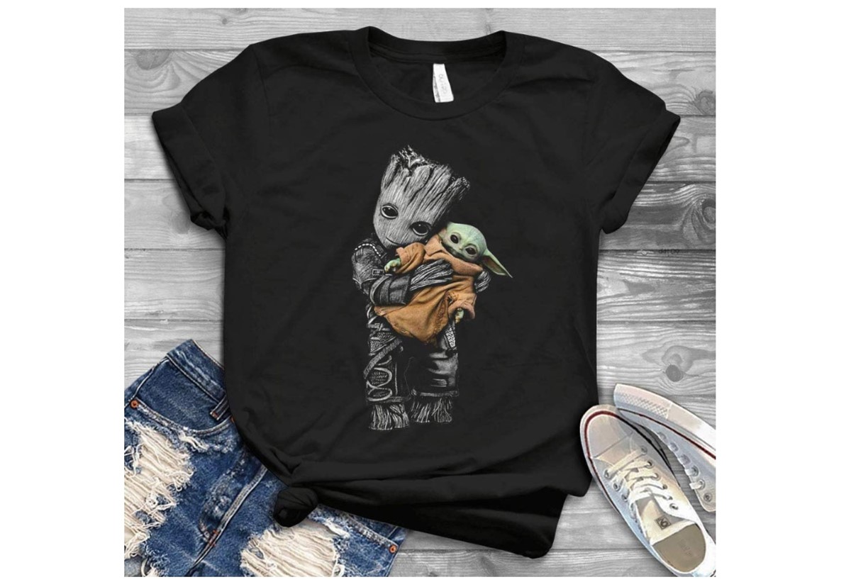 Homemade Groot and Baby Yoda shirt found on Amazon