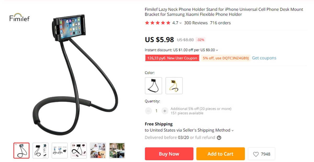Best dropshipping lifestyle products: Neck Phone Holder