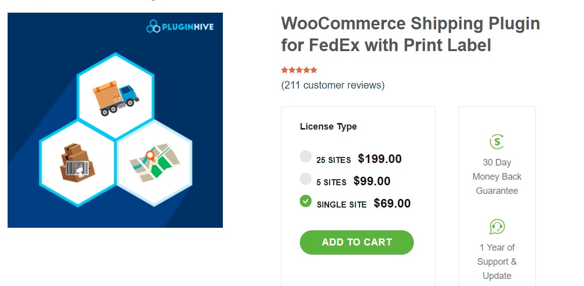 2. WooCommerce FedEx Shipping Plugin with Print Label