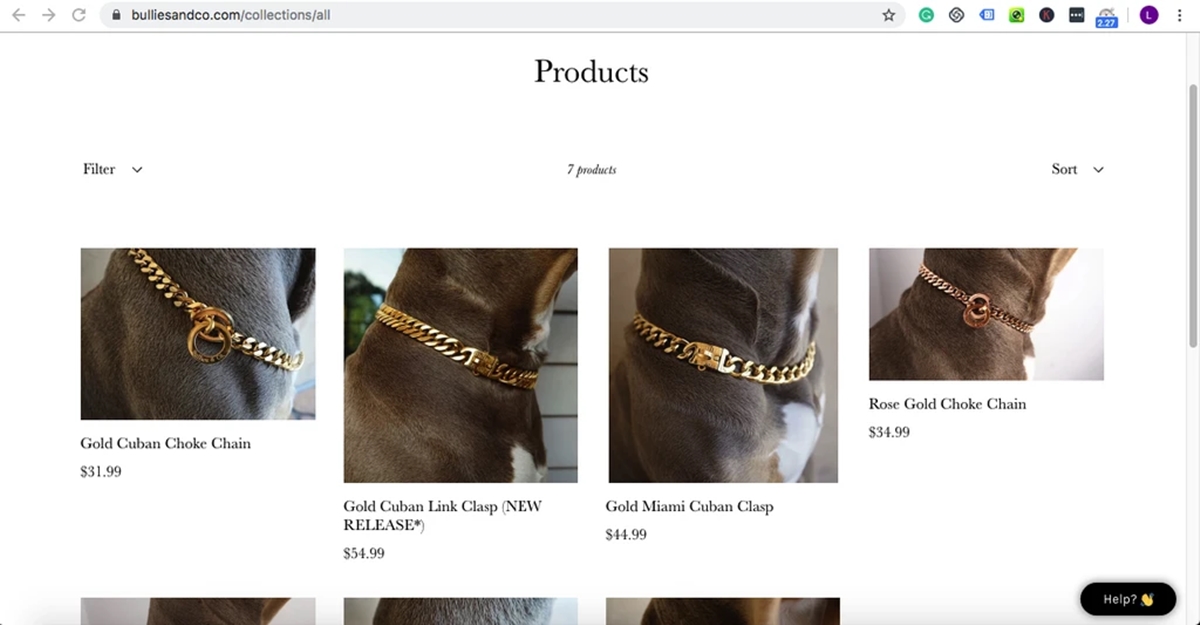 display Bullie and Co on Shopify debut theme review