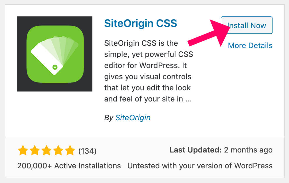 Install and activate SiteOrigin CSS plugin