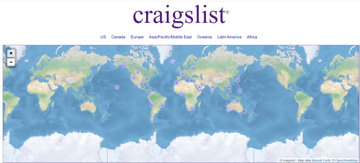 Craigslist’s map data