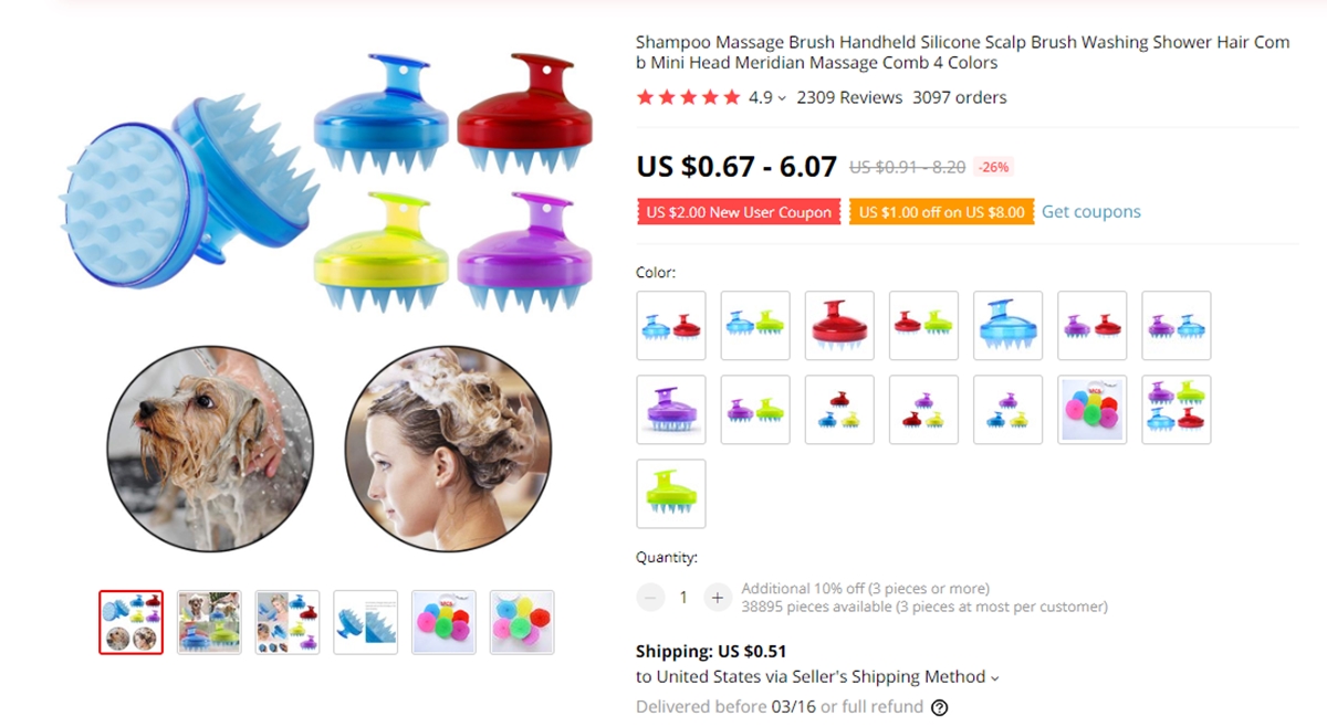 Best dropshipping lifestyle products: Scalp Massager