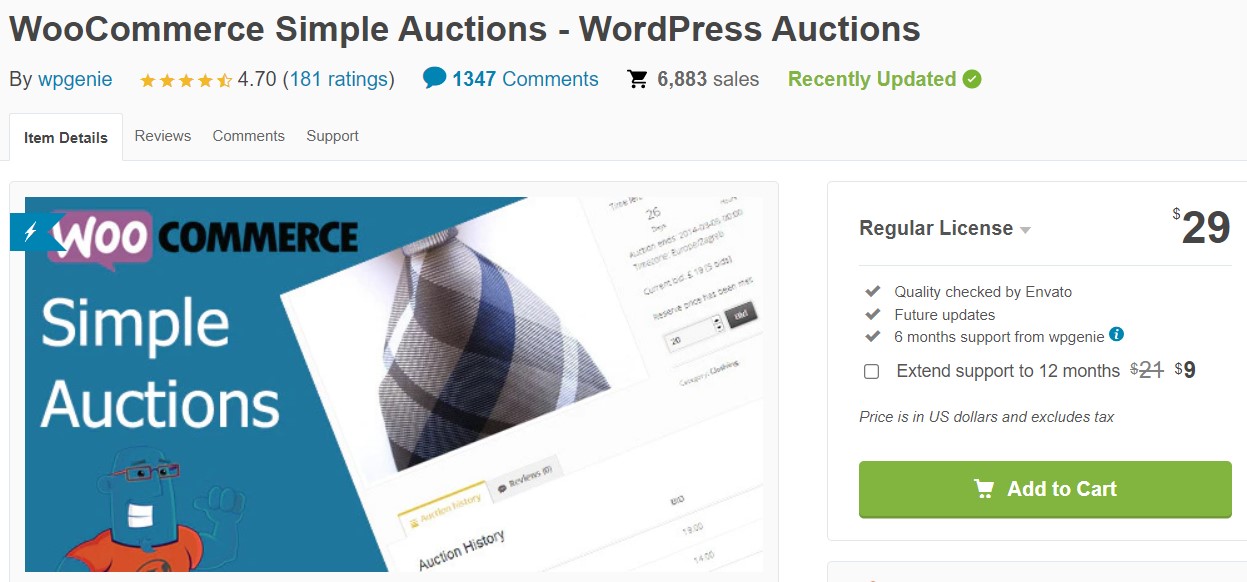 WooCommerce Simple Auctions - WordPress Auctions