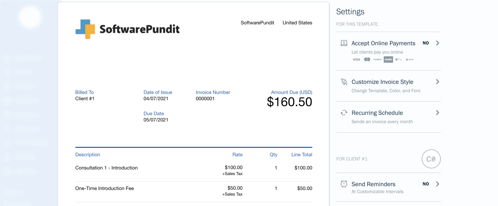 FreshBooks Invoicing