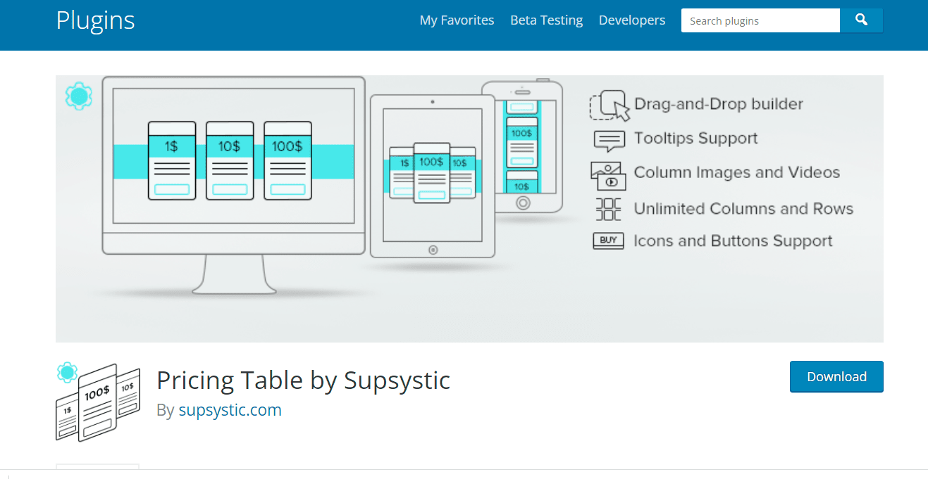 Pricing Table by Supsysticr