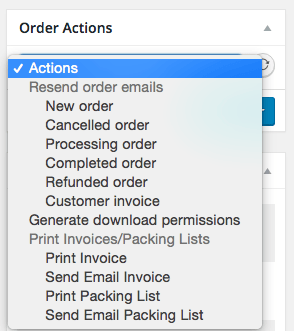 Use the Order Actions menu to preview your order