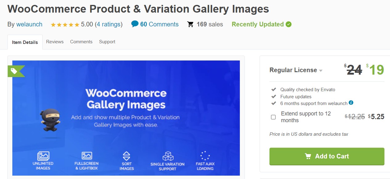 WooCommerce Product and Variation Gallery Images