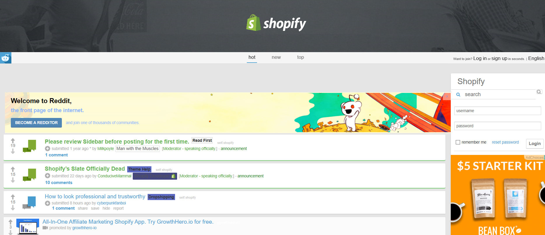 Shopify Subreddit
