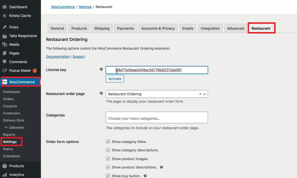 Install restaurant ordering system