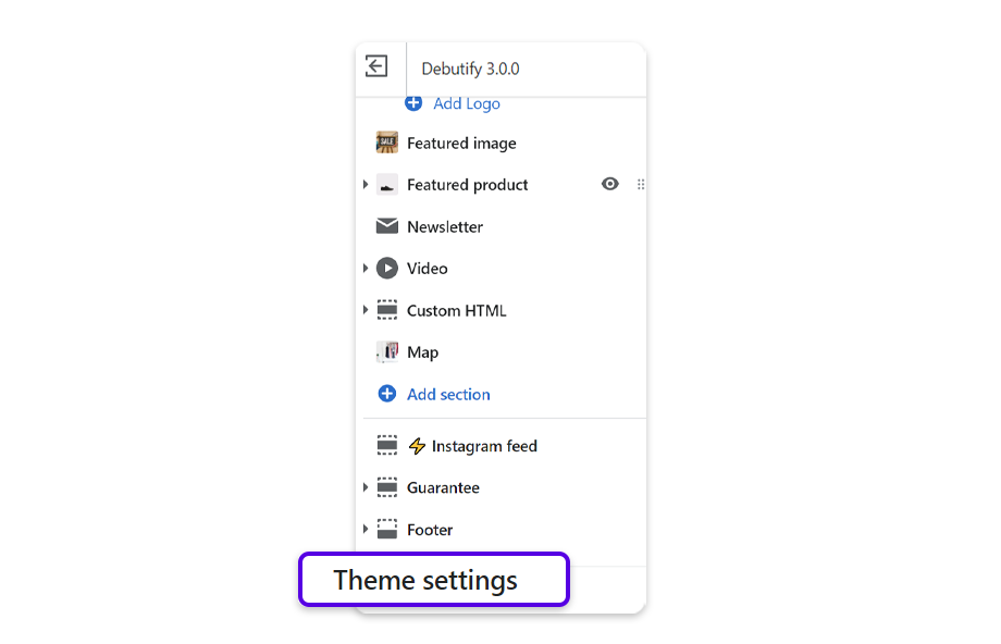 Configure Theme settings
