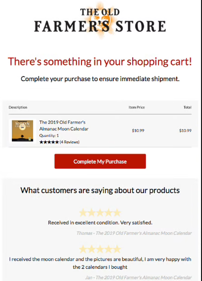 The Old Farmer's Store's see what people say email template example