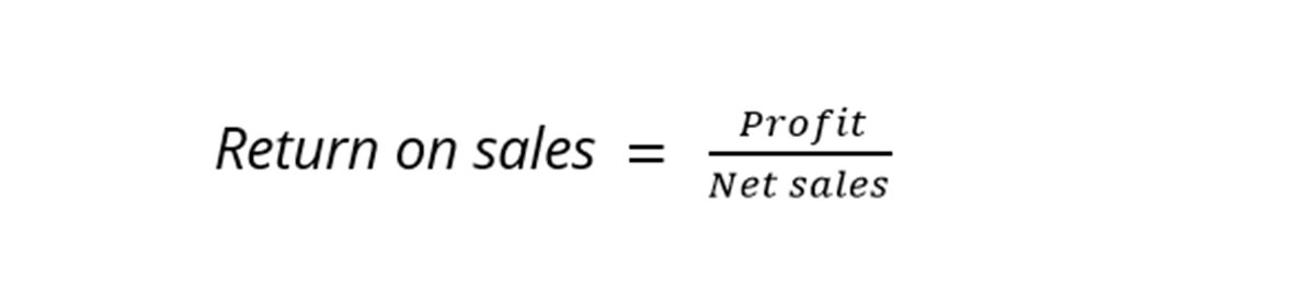 What is the formula of Return on sales?