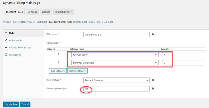 dynamic pricing main page