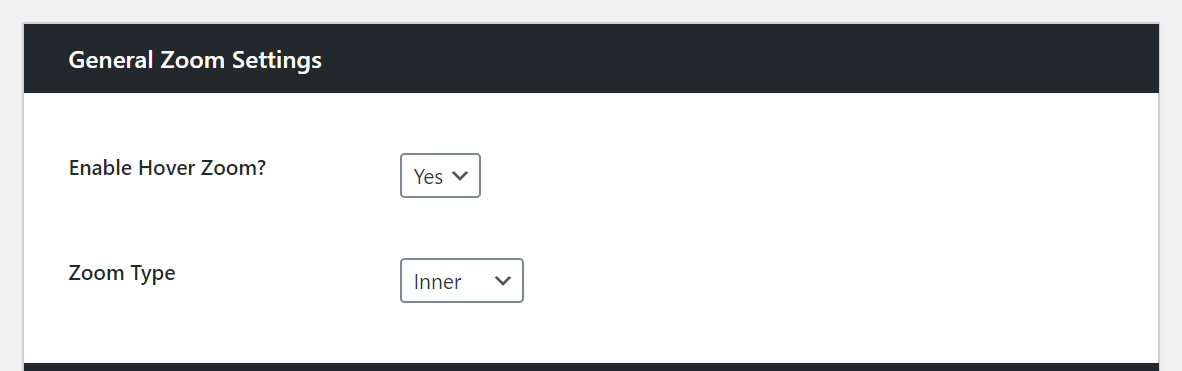 General zoom settings