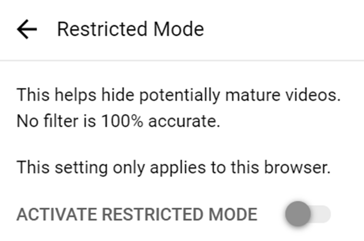 Restricted Mode on your desktop or laptop