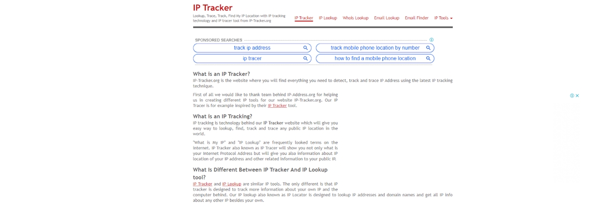 IP address location - IP Tracker's Lookup Tool
