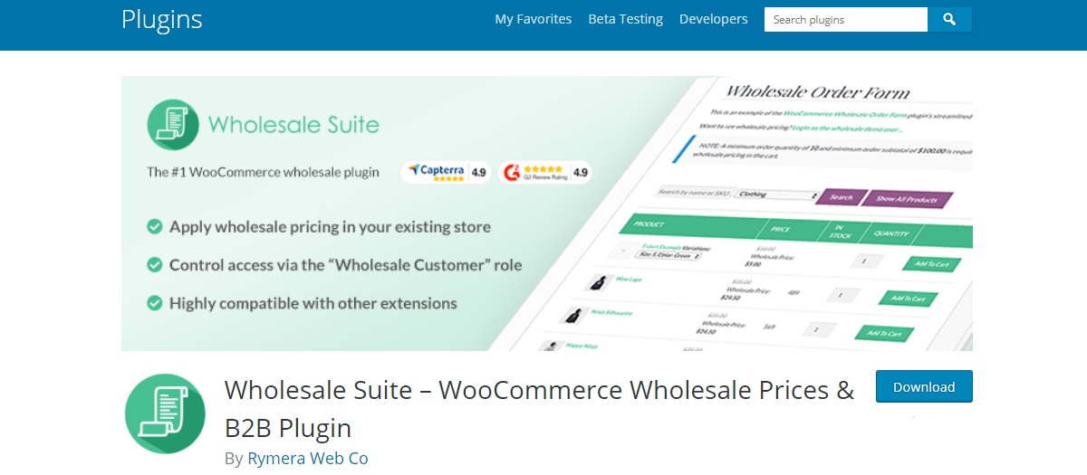 Wholesale Suite screenshot
