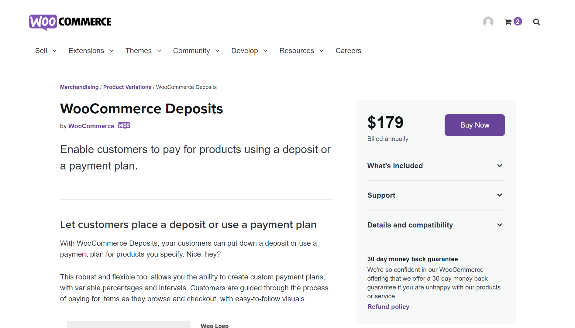 woocommerce deposits