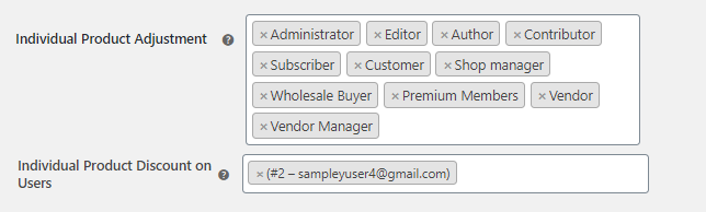 individual product adjustment